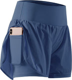 Unleash Your Potential with CADMUS Women's 2-in-1 Athletic Workout Shorts - Gym-Ready with Handy Phone Pockets!