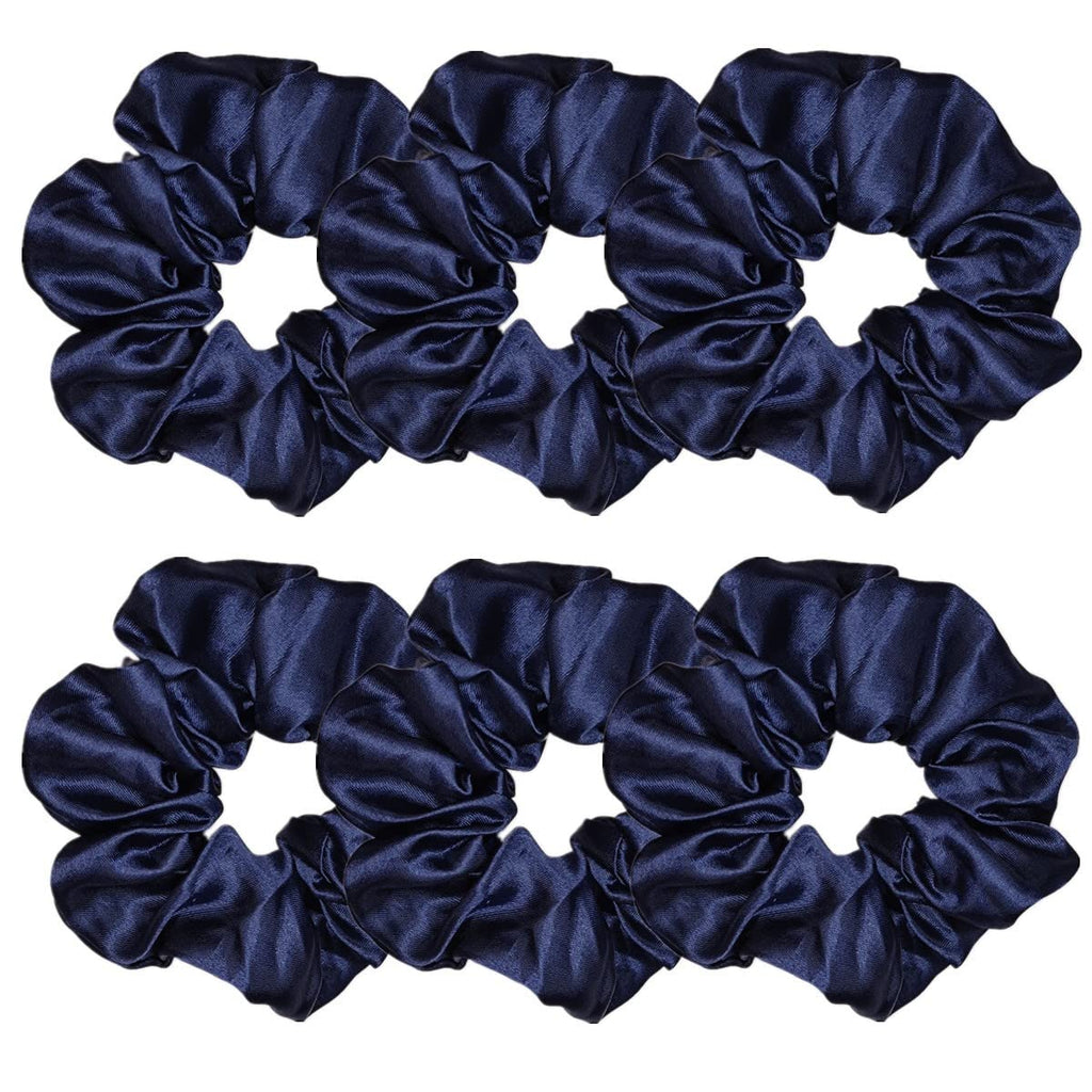 Indulge in Style with Luxurious 6 Pcs Satin Silk Hair Scrunchies - Soft, Stylish Hair Ties in Assorted Purple Shades for Women & Girls