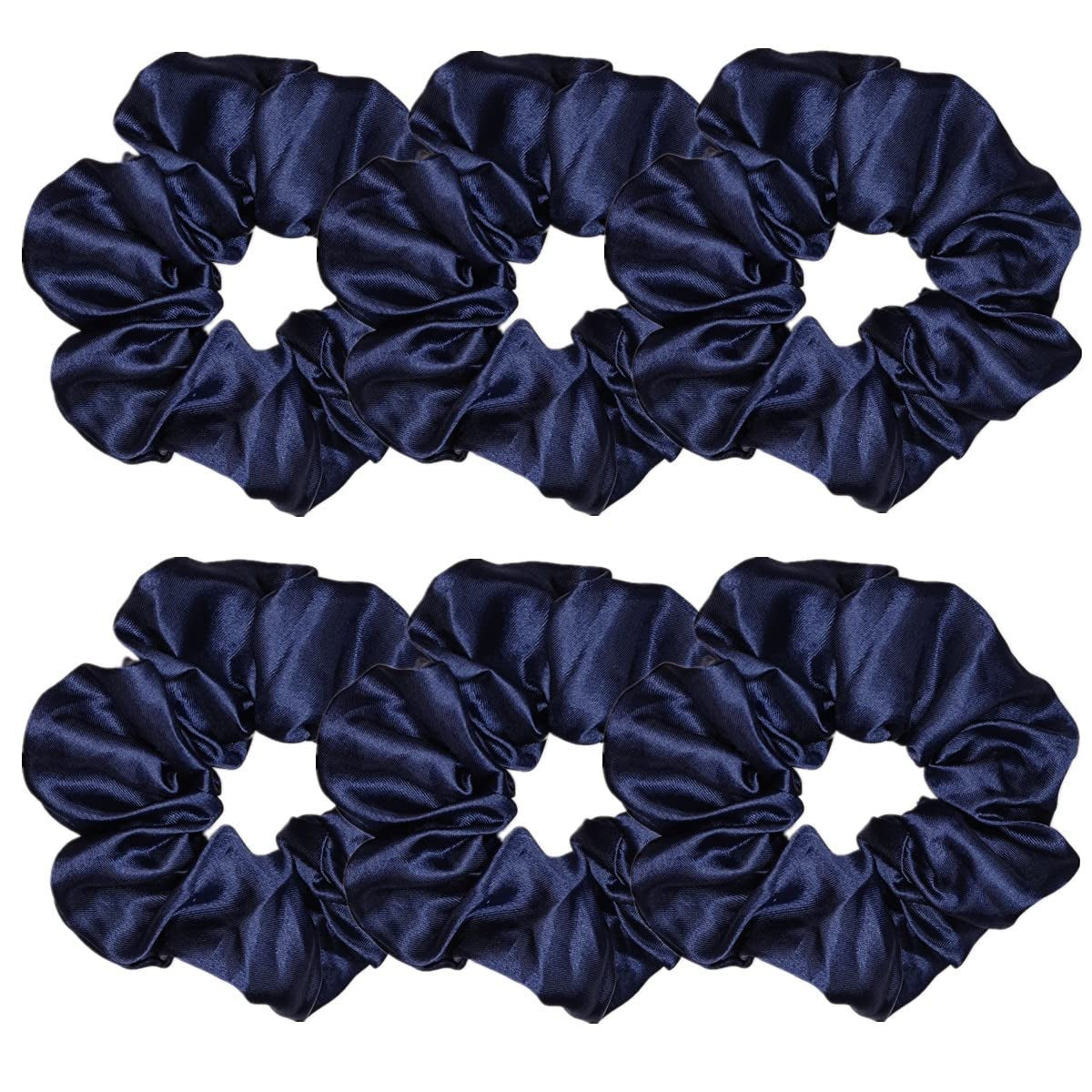 Indulge in Style with Luxurious 6 Pcs Satin Silk Hair Scrunchies - Soft, Stylish Hair Ties in Assorted Purple Shades for Women & Girls