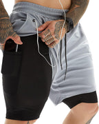 Elevate Your Workout with JWJ Men's 2-in-1 Lightweight 7-Inch Running Shorts Featuring Compression Liner - Ideal for Gym and Outdoor Adventures