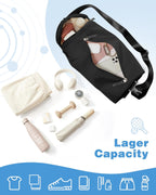 Chic Waterproof Mini Duffle Bag for Women - Ideal Small Gym Bag with Wet Pocket for Dance, Swimming, Yoga & Travel - Sleek Black Design