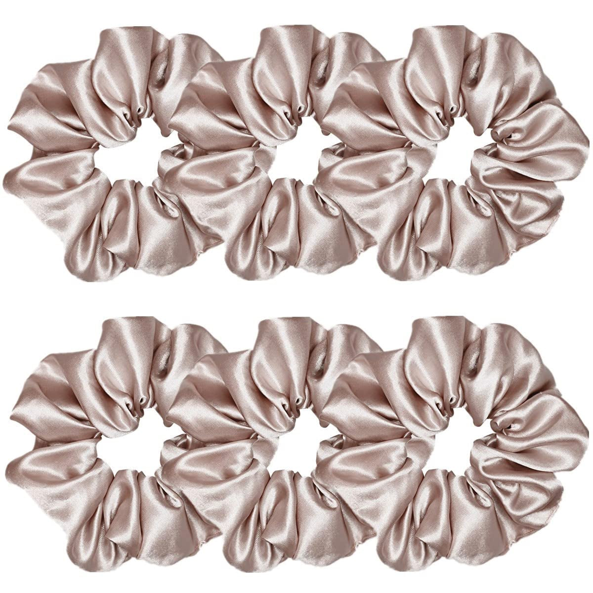 Indulge in Style with Luxurious 6 Pcs Satin Silk Hair Scrunchies - Soft, Stylish Hair Ties in Assorted Purple Shades for Women & Girls