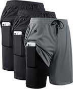 Elevate Your Workout with JWJ Men's 2-in-1 Lightweight 7-Inch Running Shorts Featuring Compression Liner - Ideal for Gym and Outdoor Adventures