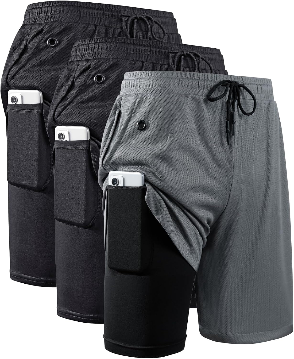 Elevate Your Workout with JWJ Men's 2-in-1 Lightweight 7-Inch Running Shorts Featuring Compression Liner - Ideal for Gym and Outdoor Adventures