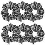 Indulge in Style with Luxurious 6 Pcs Satin Silk Hair Scrunchies - Soft, Stylish Hair Ties in Assorted Purple Shades for Women & Girls