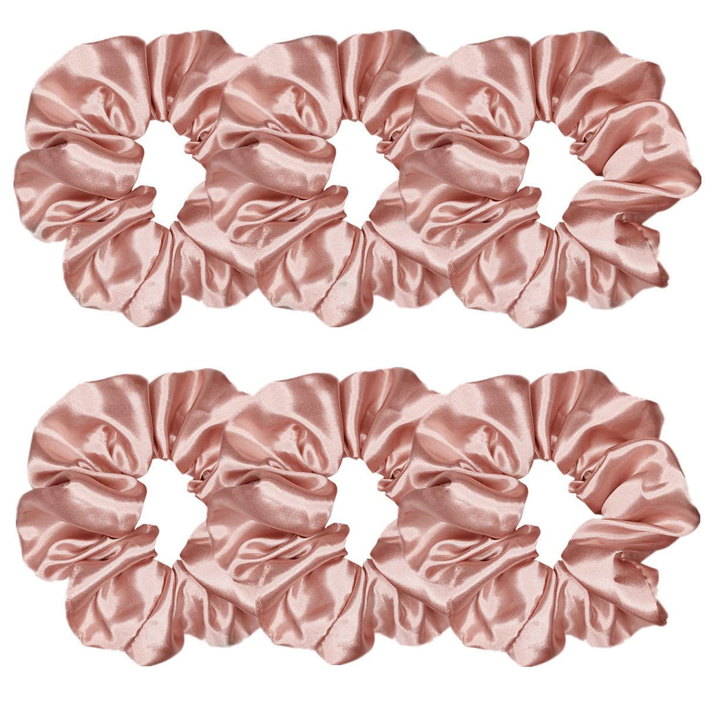 Indulge in Style with Luxurious 6 Pcs Satin Silk Hair Scrunchies - Soft, Stylish Hair Ties in Assorted Purple Shades for Women & Girls