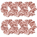 Indulge in Style with Luxurious 6 Pcs Satin Silk Hair Scrunchies - Soft, Stylish Hair Ties in Assorted Purple Shades for Women & Girls