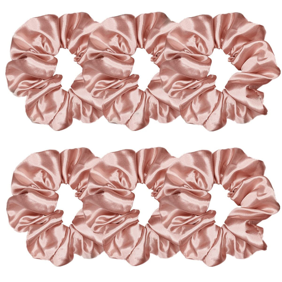 Indulge in Style with Luxurious 6 Pcs Satin Silk Hair Scrunchies - Soft, Stylish Hair Ties in Assorted Purple Shades for Women & Girls