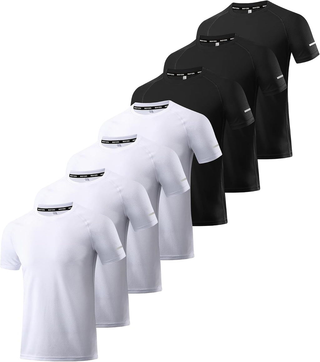 Men's Performance Workout Running Shirts - Moisture-Wicking Dry Fit Tees in Convenient 1, 3, 5, or 7 Packs
