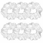 Indulge in Style with Luxurious 6 Pcs Satin Silk Hair Scrunchies - Soft, Stylish Hair Ties in Assorted Purple Shades for Women & Girls