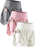 Unleash Your Potential with CADMUS Women's 2-in-1 Athletic Workout Shorts - Gym-Ready with Handy Phone Pockets!