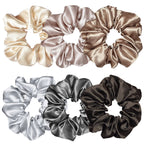 Indulge in Style with Luxurious 6 Pcs Satin Silk Hair Scrunchies - Soft, Stylish Hair Ties in Assorted Purple Shades for Women & Girls