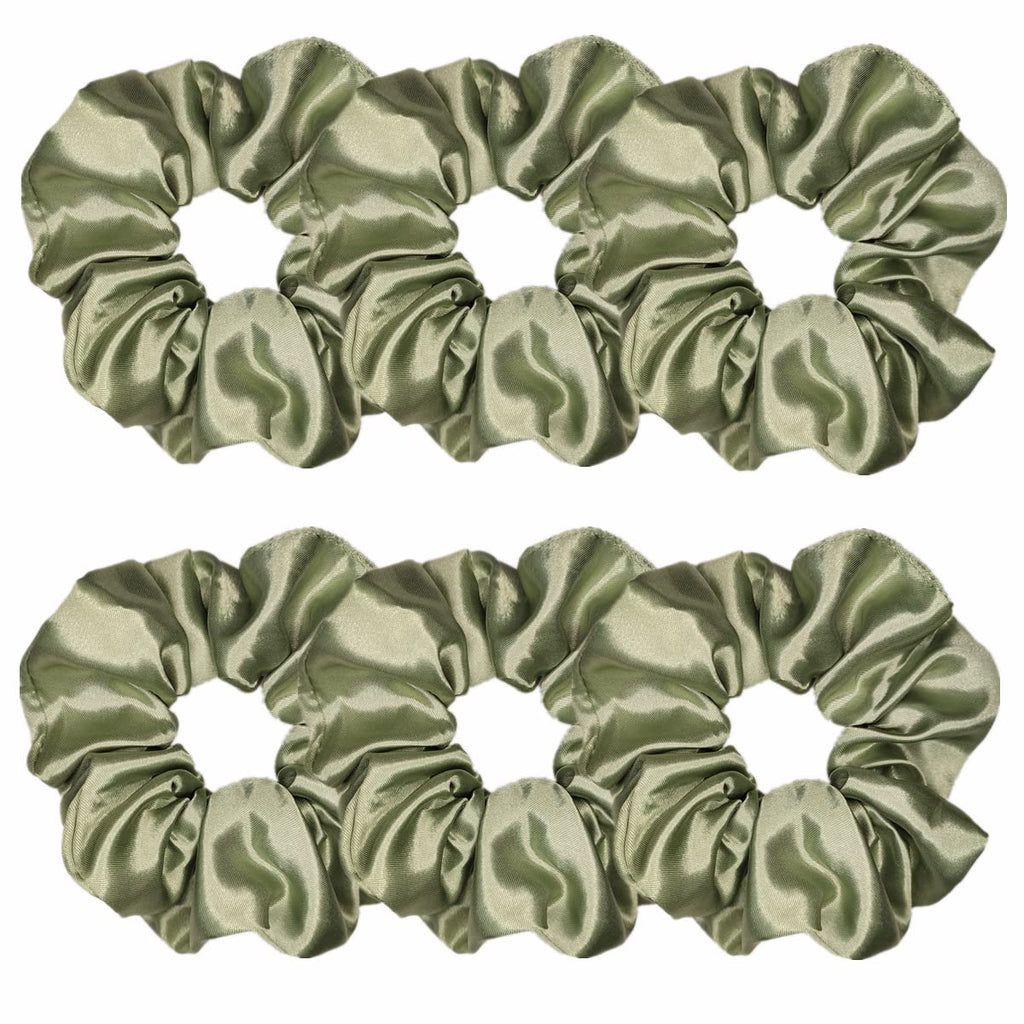 Indulge in Style with Luxurious 6 Pcs Satin Silk Hair Scrunchies - Soft, Stylish Hair Ties in Assorted Purple Shades for Women & Girls
