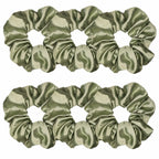 Indulge in Style with Luxurious 6 Pcs Satin Silk Hair Scrunchies - Soft, Stylish Hair Ties in Assorted Purple Shades for Women & Girls