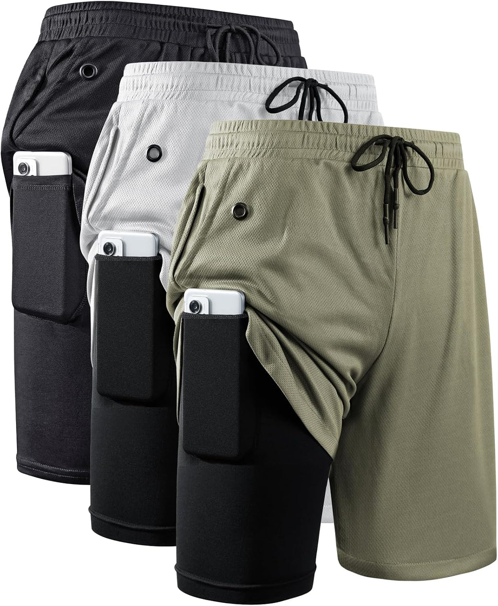 Elevate Your Workout with JWJ Men's 2-in-1 Lightweight 7-Inch Running Shorts Featuring Compression Liner - Ideal for Gym and Outdoor Adventures