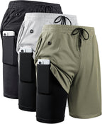 Elevate Your Workout with JWJ Men's 2-in-1 Lightweight 7-Inch Running Shorts Featuring Compression Liner - Ideal for Gym and Outdoor Adventures