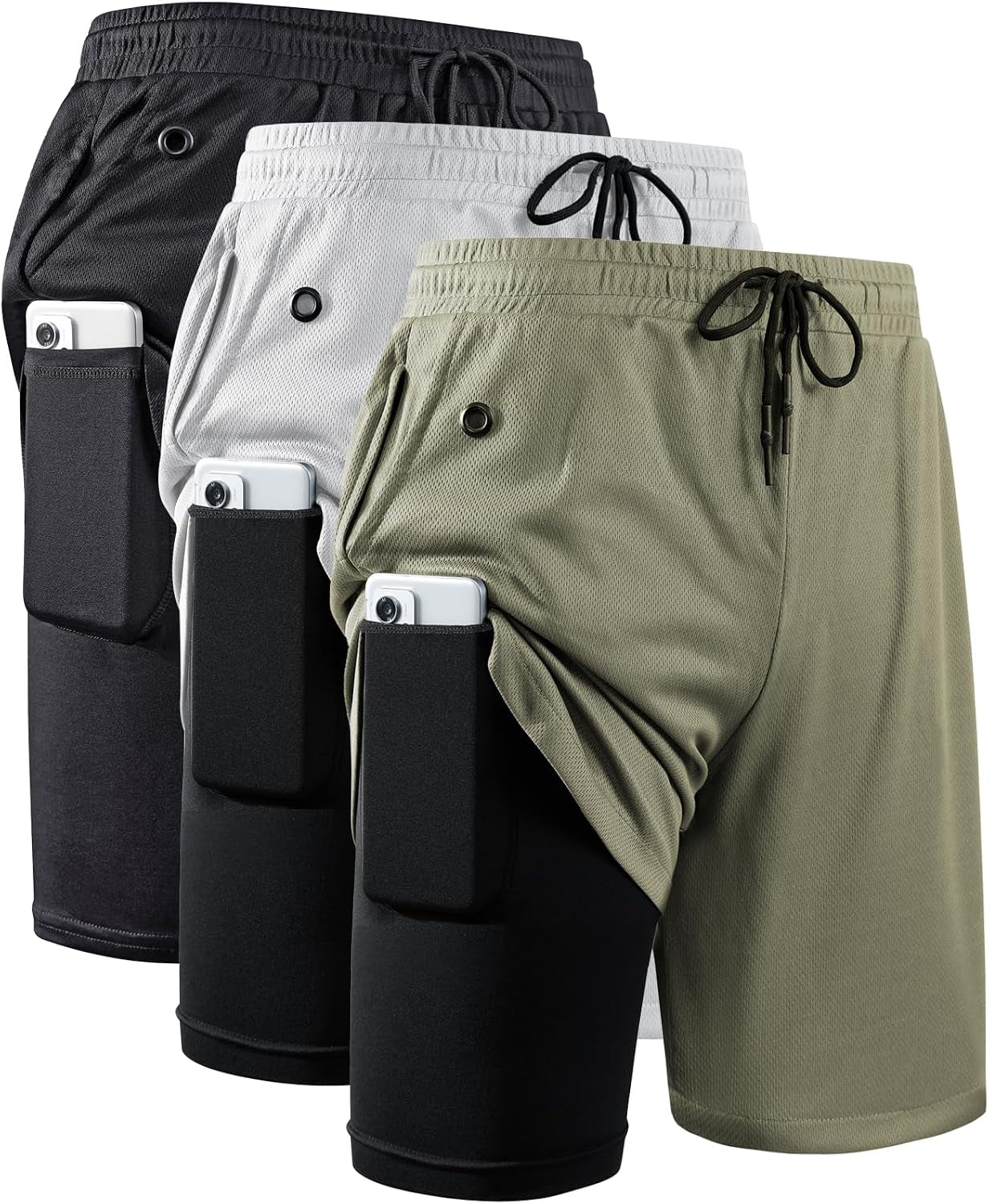 Elevate Your Workout with JWJ Men's 2-in-1 Lightweight 7-Inch Running Shorts Featuring Compression Liner - Ideal for Gym and Outdoor Adventures