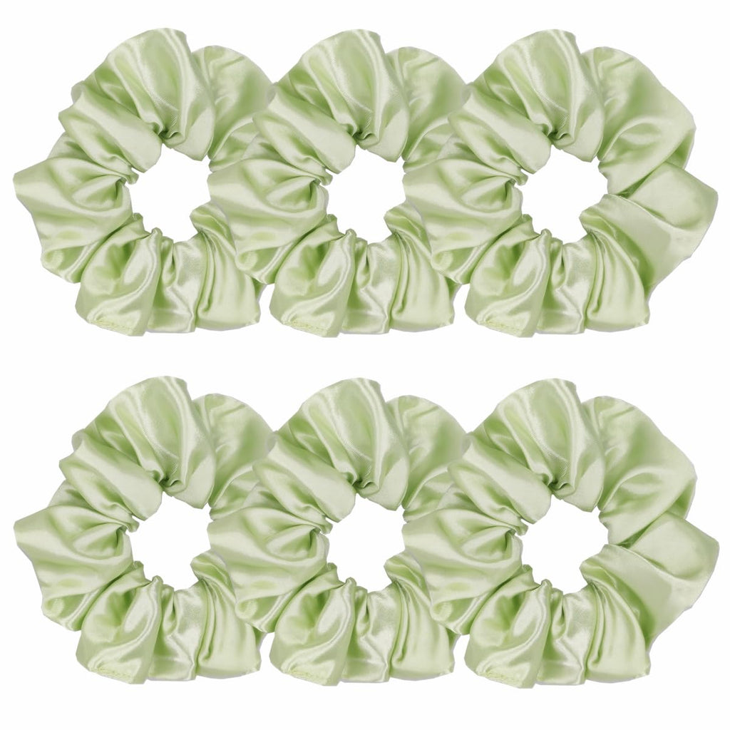 Indulge in Style with Luxurious 6 Pcs Satin Silk Hair Scrunchies - Soft, Stylish Hair Ties in Assorted Purple Shades for Women & Girls