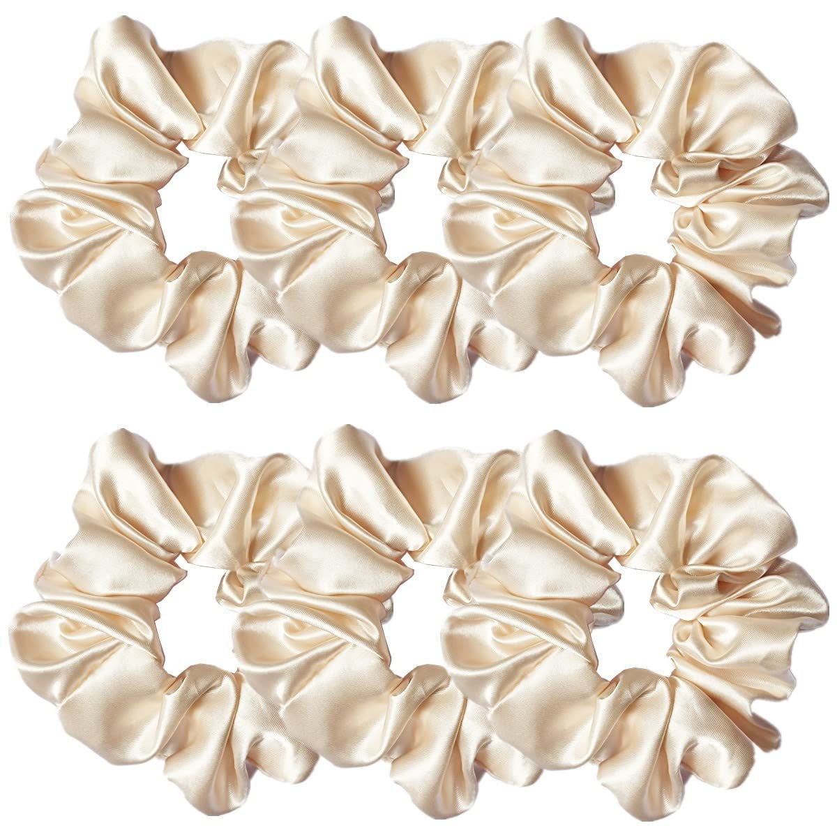 Indulge in Style with Luxurious 6 Pcs Satin Silk Hair Scrunchies - Soft, Stylish Hair Ties in Assorted Purple Shades for Women & Girls