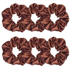 Indulge in Style with Luxurious 6 Pcs Satin Silk Hair Scrunchies - Soft, Stylish Hair Ties in Assorted Purple Shades for Women & Girls