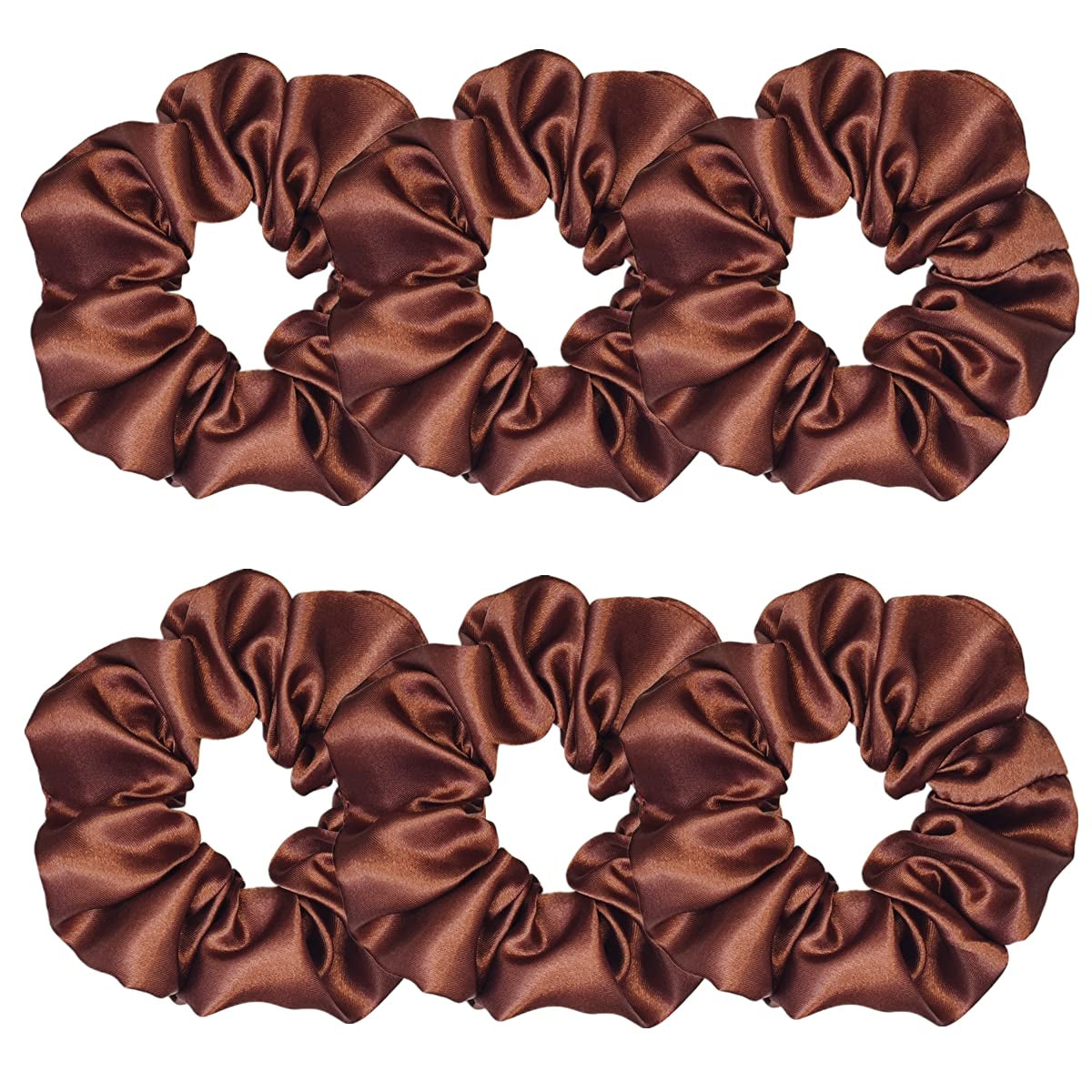 Indulge in Style with Luxurious 6 Pcs Satin Silk Hair Scrunchies - Soft, Stylish Hair Ties in Assorted Purple Shades for Women & Girls