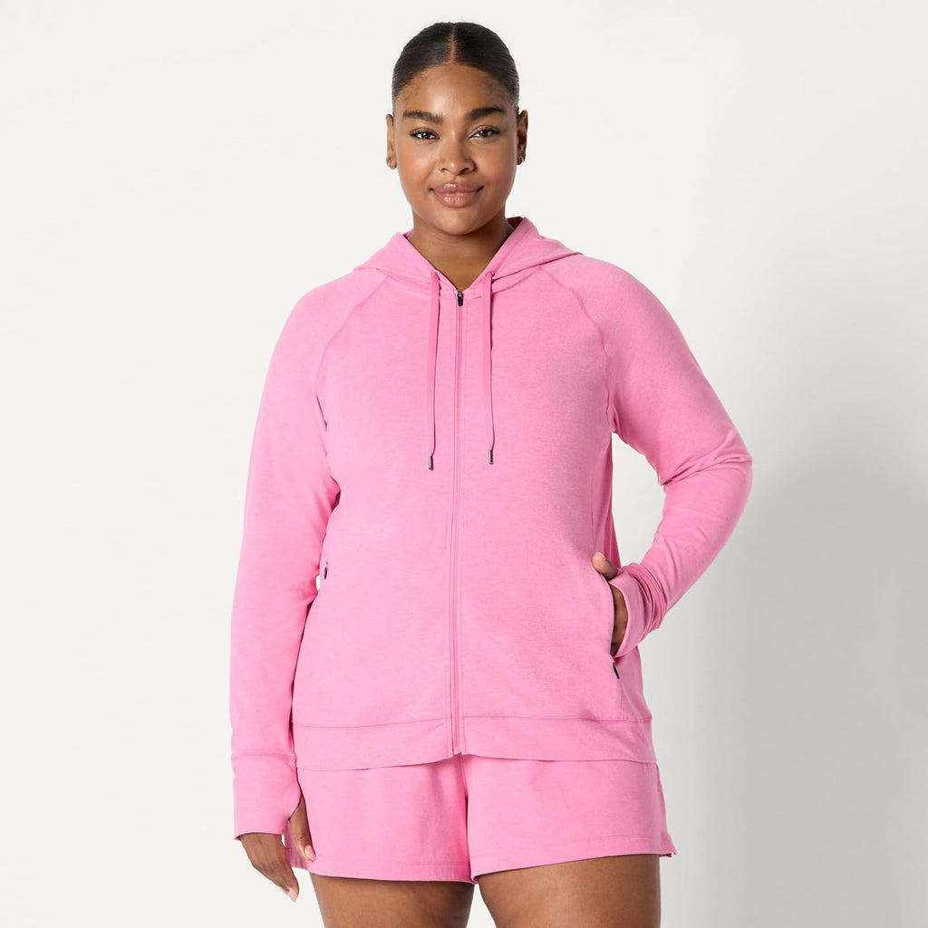 Elevate Your Workout Wardrobe with Our Women's Lightweight Zip-Up Performance Hoodie - Ideal for Athleisure and Active Living