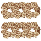 Indulge in Style with Luxurious 6 Pcs Satin Silk Hair Scrunchies - Soft, Stylish Hair Ties in Assorted Purple Shades for Women & Girls