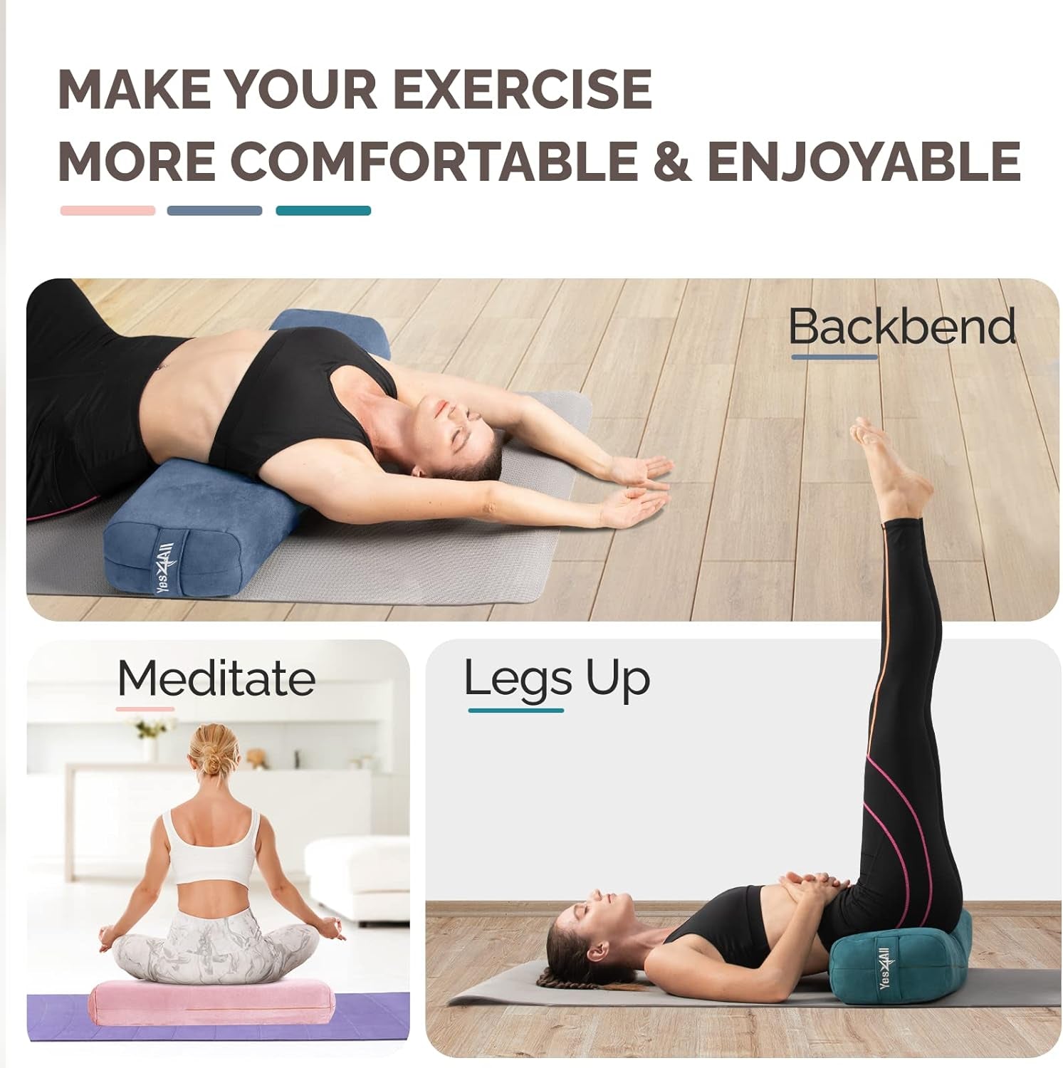 Elevate Your Yoga Journey with Our Triple-Layer Foam Bolster Pillow for Ultimate Comfort and Support!
