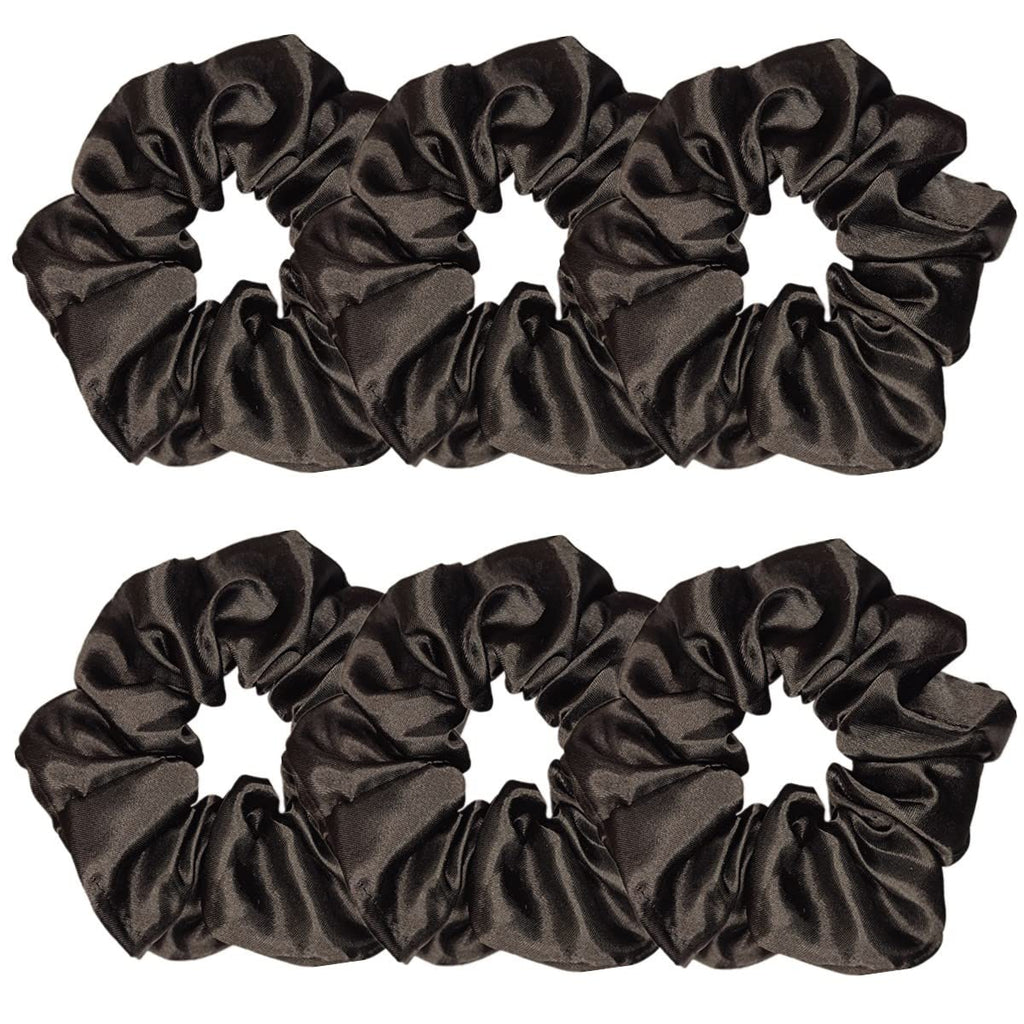 Indulge in Style with Luxurious 6 Pcs Satin Silk Hair Scrunchies - Soft, Stylish Hair Ties in Assorted Purple Shades for Women & Girls