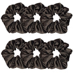 Indulge in Style with Luxurious 6 Pcs Satin Silk Hair Scrunchies - Soft, Stylish Hair Ties in Assorted Purple Shades for Women & Girls