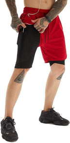 Elevate Your Workout with JWJ Men's 2-in-1 Lightweight 7-Inch Running Shorts Featuring Compression Liner - Ideal for Gym and Outdoor Adventures