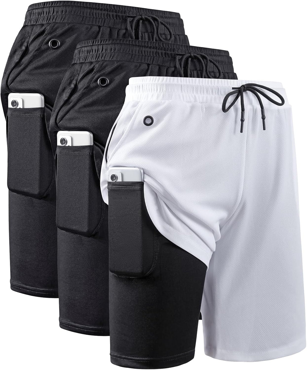 Elevate Your Workout with JWJ Men's 2-in-1 Lightweight 7-Inch Running Shorts Featuring Compression Liner - Ideal for Gym and Outdoor Adventures