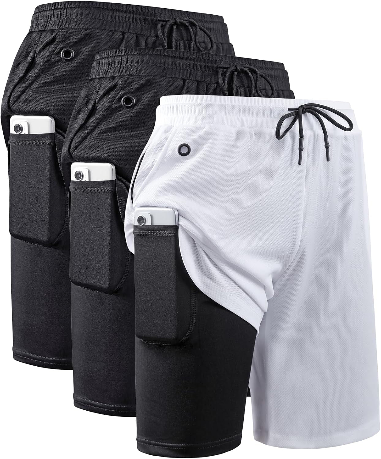 Elevate Your Workout with JWJ Men's 2-in-1 Lightweight 7-Inch Running Shorts Featuring Compression Liner - Ideal for Gym and Outdoor Adventures