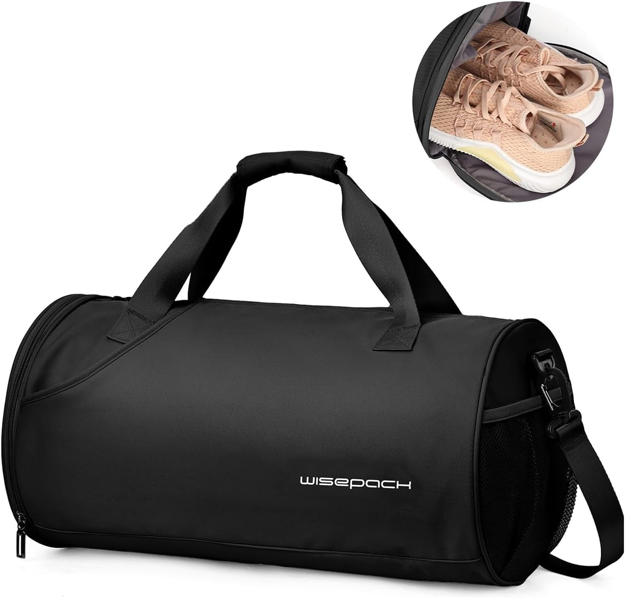 Chic Waterproof Mini Duffle Bag for Women - Ideal Small Gym Bag with Wet Pocket for Dance, Swimming, Yoga & Travel - Sleek Black Design