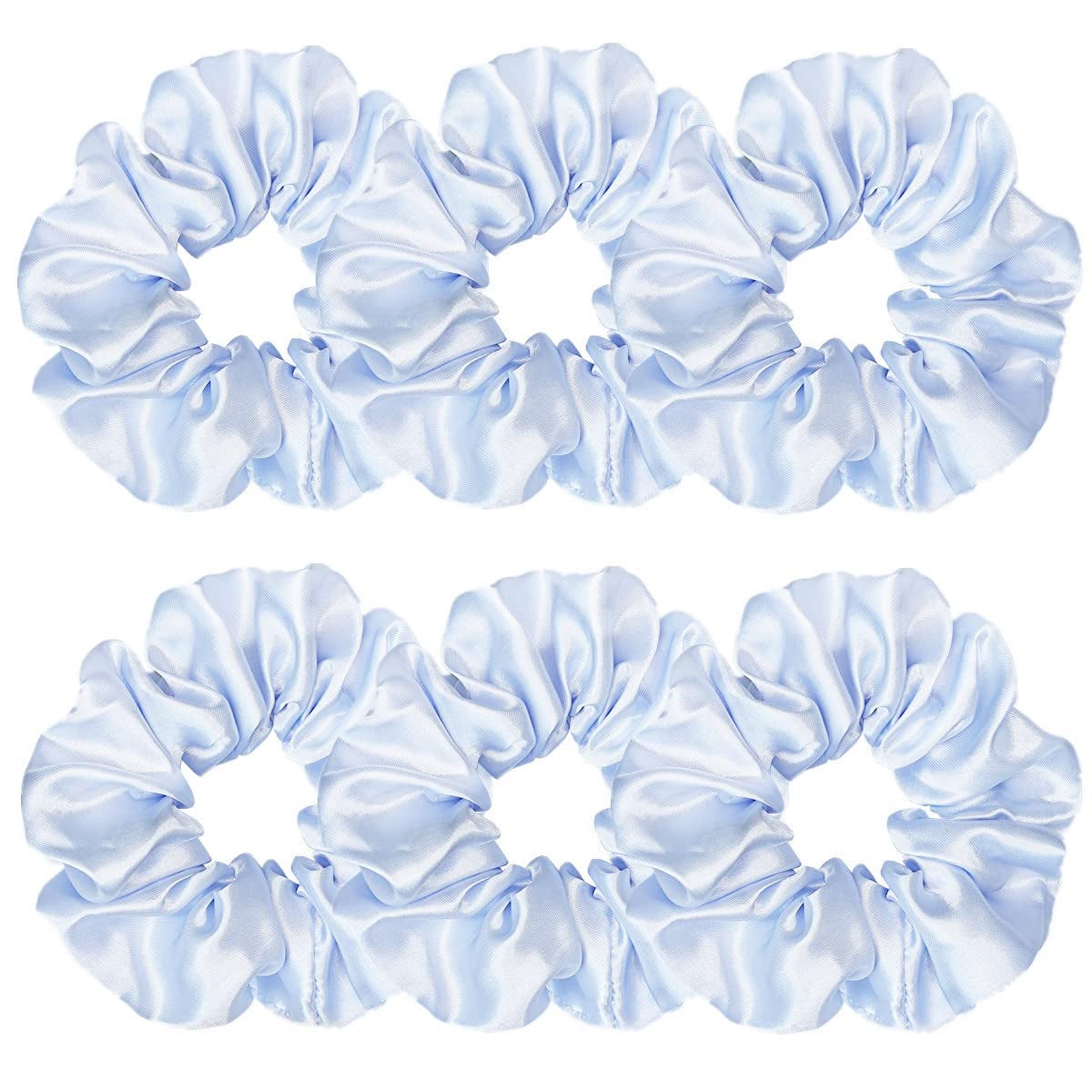Indulge in Style with Luxurious 6 Pcs Satin Silk Hair Scrunchies - Soft, Stylish Hair Ties in Assorted Purple Shades for Women & Girls