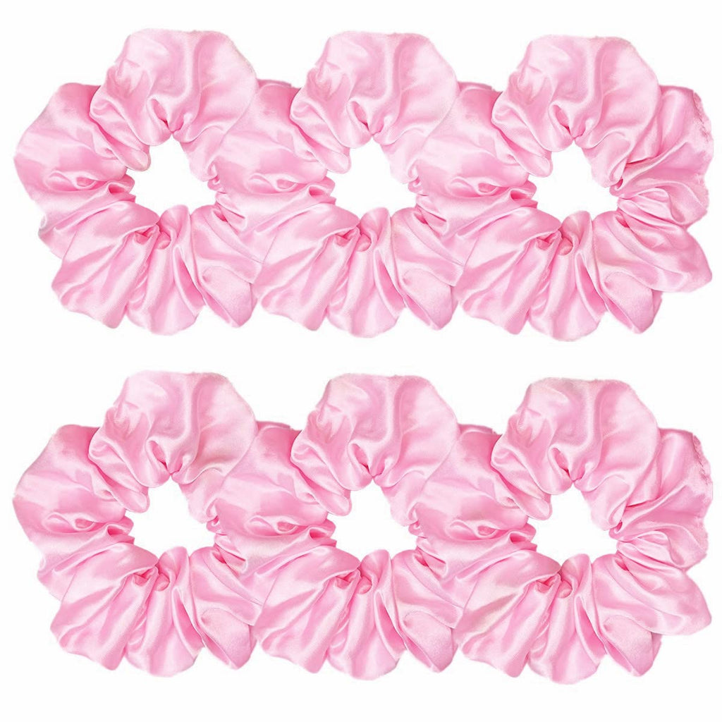 Indulge in Style with Luxurious 6 Pcs Satin Silk Hair Scrunchies - Soft, Stylish Hair Ties in Assorted Purple Shades for Women & Girls