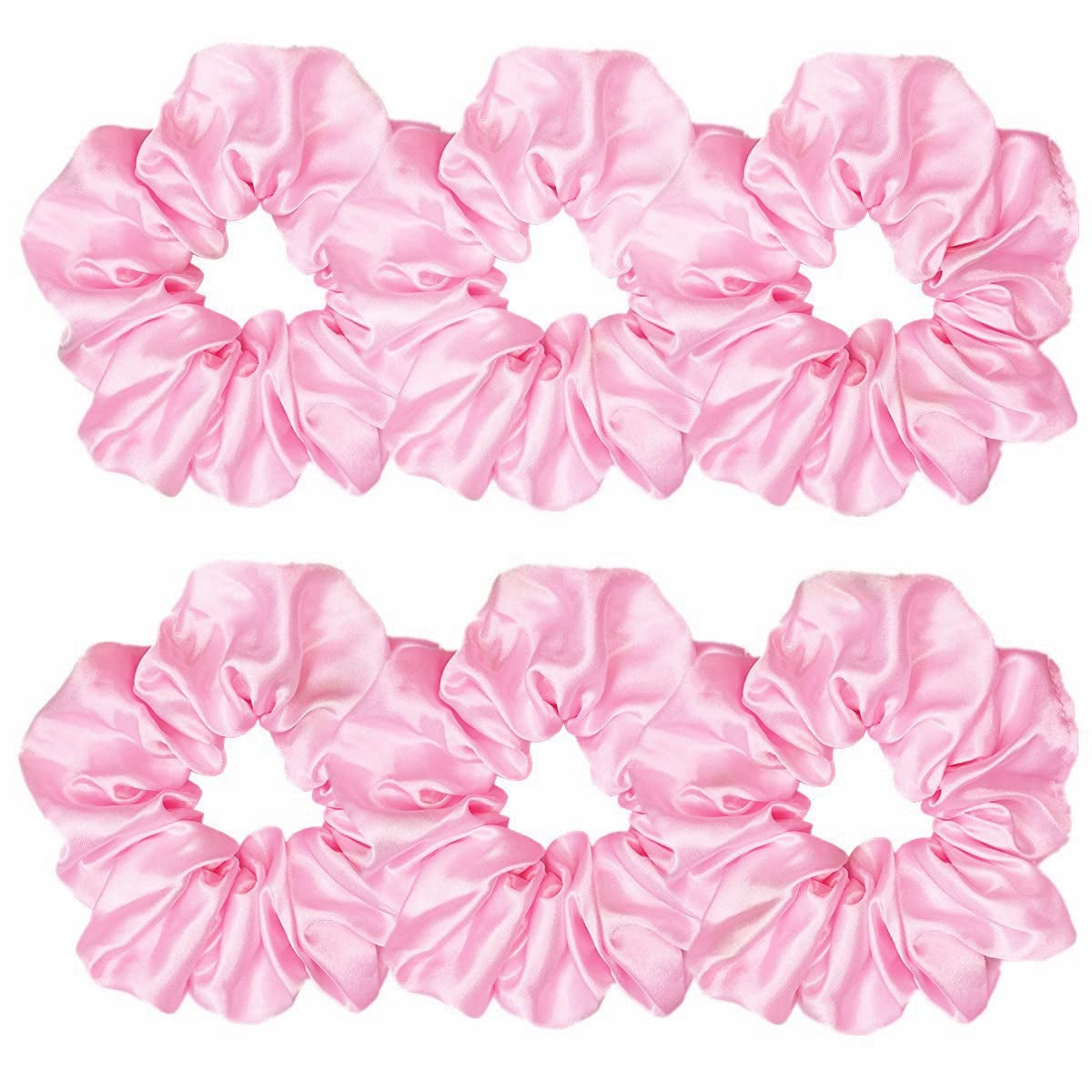 Indulge in Style with Luxurious 6 Pcs Satin Silk Hair Scrunchies - Soft, Stylish Hair Ties in Assorted Purple Shades for Women & Girls