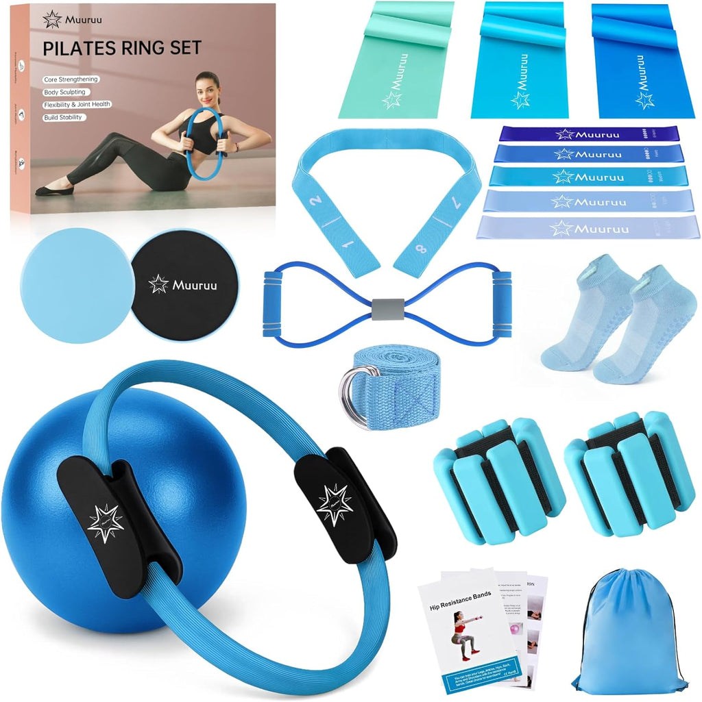 Transform Your Fitness Journey: Complete Home Pilates Equipment Kit with Magic Circle, Resistance Bands, Weights & More for Women