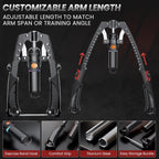 Ultimate 3-in-1 Adjustable Twister Arm Trainer – Hydraulic Resistance Workout Equipment for Full Body Fitness, Includes Ab Roller Wheels and Comfort Knee Pad