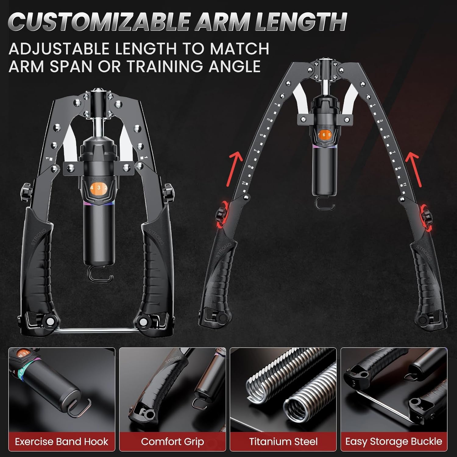 Ultimate 3-in-1 Adjustable Twister Arm Trainer – Hydraulic Resistance Workout Equipment for Full Body Fitness, Includes Ab Roller Wheels and Comfort Knee Pad