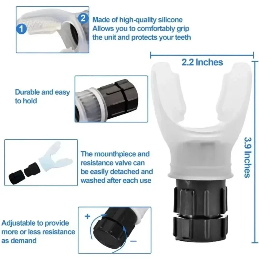 Elevate Your Endurance with the Portable Lung Fitness Exerciser - Customizable Resistance Breathing Device for Ultimate Cardio Training