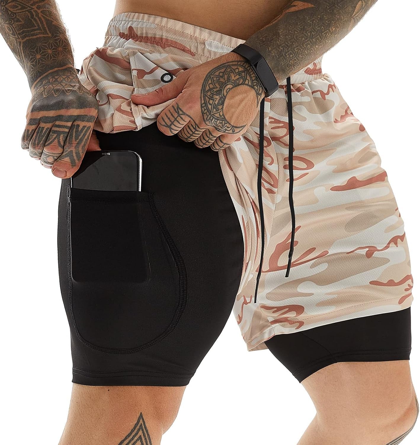 Elevate Your Workout with JWJ Men's 2-in-1 Lightweight 7-Inch Running Shorts Featuring Compression Liner - Ideal for Gym and Outdoor Adventures