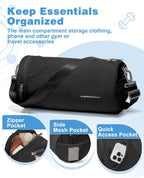 Chic Waterproof Mini Duffle Bag for Women - Ideal Small Gym Bag with Wet Pocket for Dance, Swimming, Yoga & Travel - Sleek Black Design
