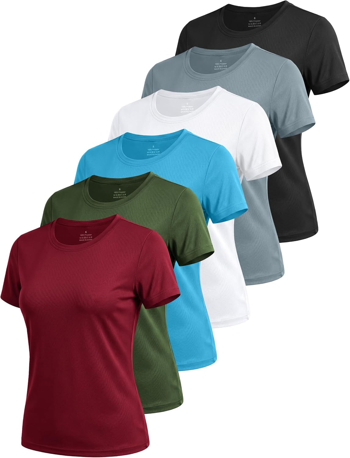 Experience Ultimate Comfort and Style with Our 6 Pack Women's Short Sleeve Workout Tops - Perfect for Tennis, Yoga, and Running with UPF Sun Protection