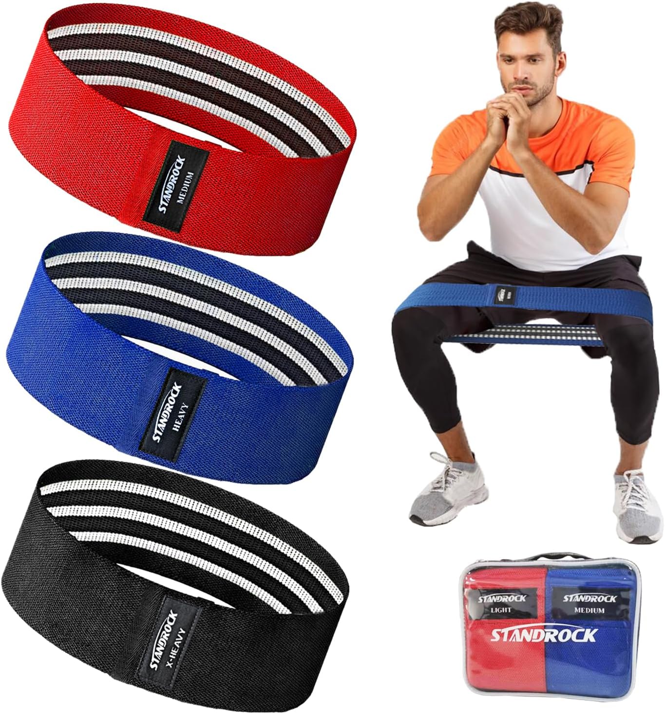 Ultimate Resistance Bands Set - 3 & 4 Level Booty Bands for Every Fitness Journey - Durable Elastic Workout Bands for Men & Women