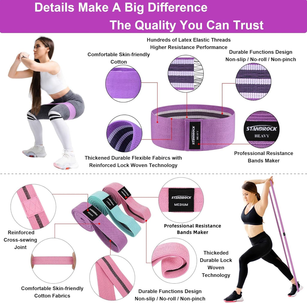 Ultimate Resistance Bands Set - 3 & 4 Level Booty Bands for Every Fitness Journey - Durable Elastic Workout Bands for Men & Women