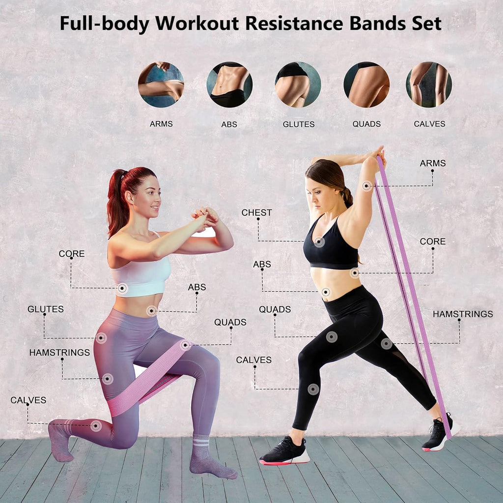 Ultimate Resistance Bands Set - 3 & 4 Level Booty Bands for Every Fitness Journey - Durable Elastic Workout Bands for Men & Women