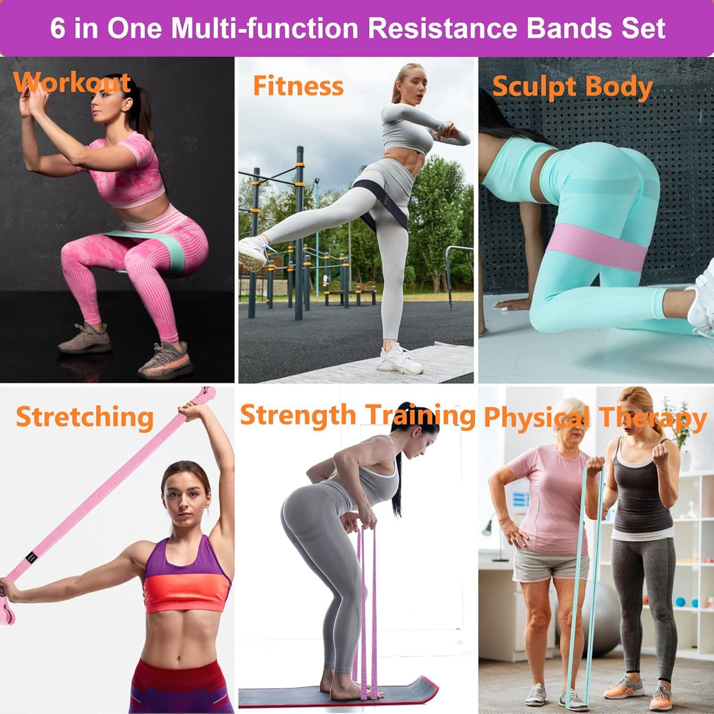 Ultimate Resistance Bands Set - 3 & 4 Level Booty Bands for Every Fitness Journey - Durable Elastic Workout Bands for Men & Women