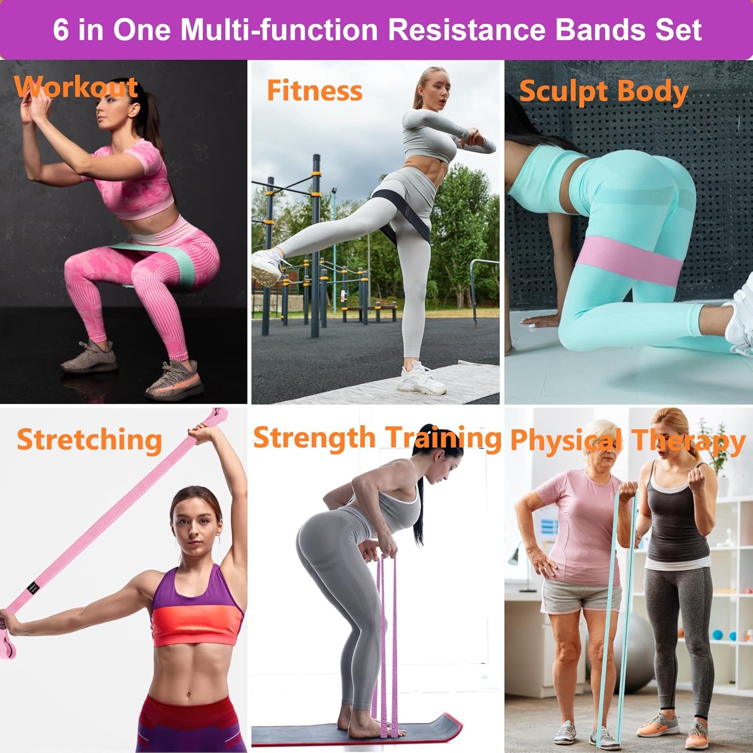 Ultimate Resistance Bands Set - 3 & 4 Level Booty Bands for Every Fitness Journey - Durable Elastic Workout Bands for Men & Women