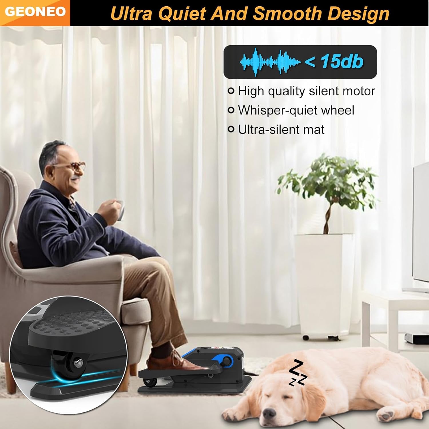 Revolutionize Your Fitness Routine with the Compact Electric Under Desk Elliptical Machine - Perfect for Seniors, Quiet, Portable, and Remote-Controlled with 12 Adjustable Speeds